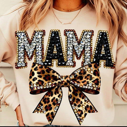 MAMA ( Rhinestones with Bow)
