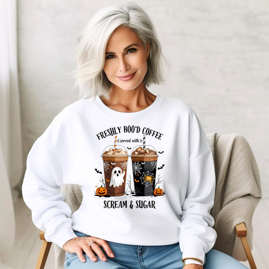"FRESHLY BOO'D COFFEE SCREAM & SUGAR"