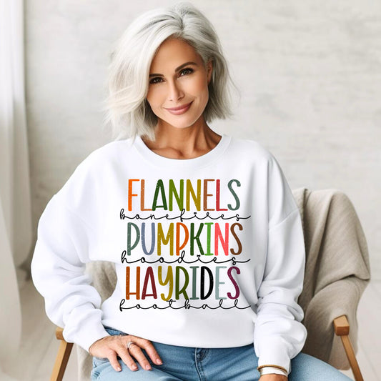 "FLANNELS ~ PUMPKINS ~ HAYRIDES"